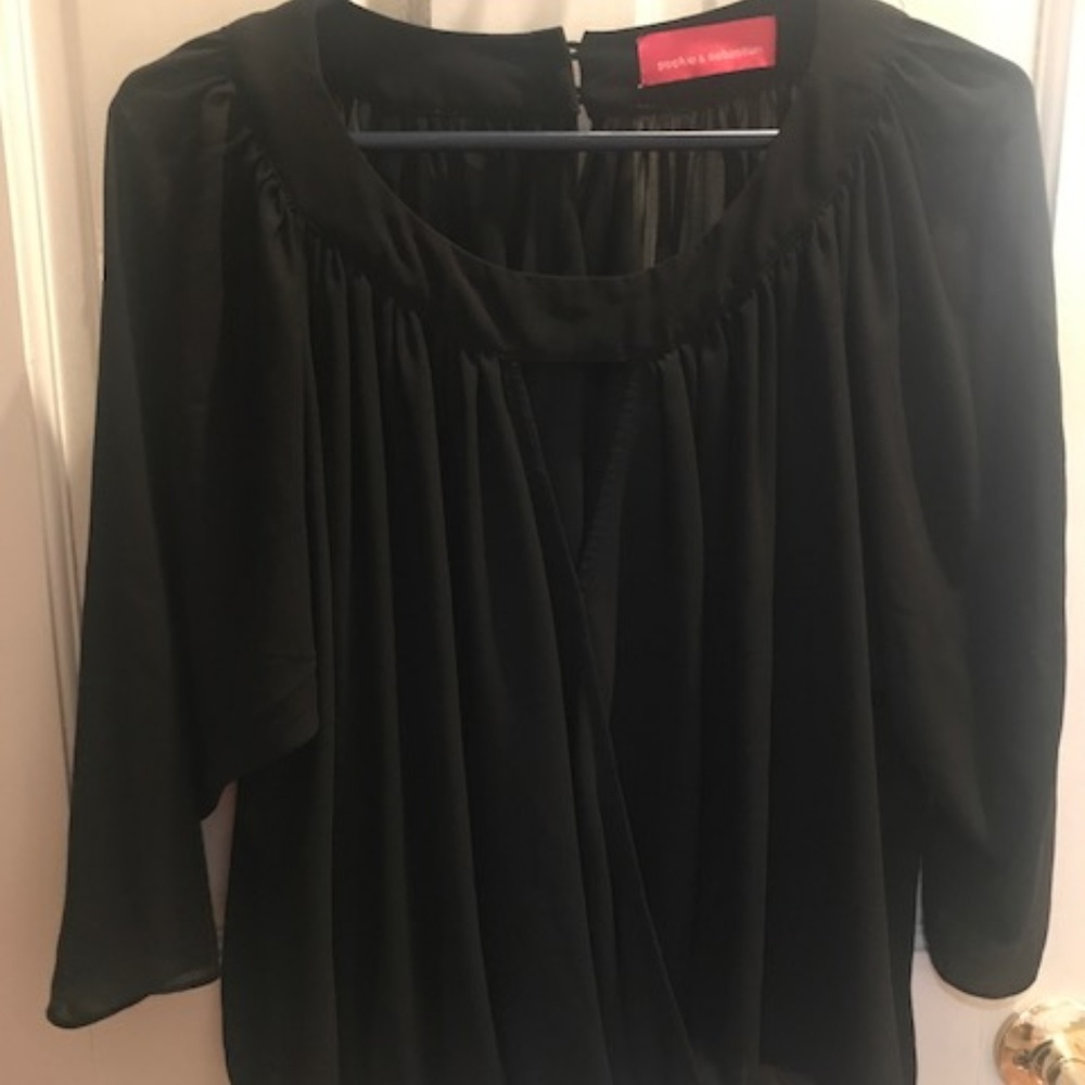 Pookie & Sebastian Sheer Black Top